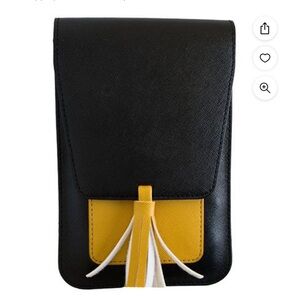 NEW! Black and Yellow Crossbody Bag with Tassel